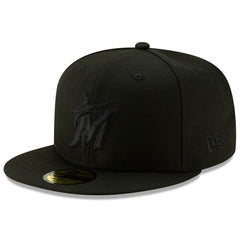 Miami Marlins New Era 2019 Black-on-Black 59FIFTY Fitted Hat | MLB For sale