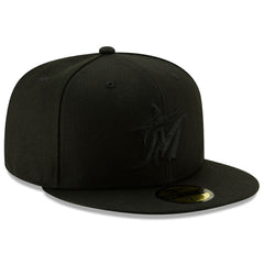 Miami Marlins New Era 2019 Black-on-Black 59FIFTY Fitted Hat | MLB For sale