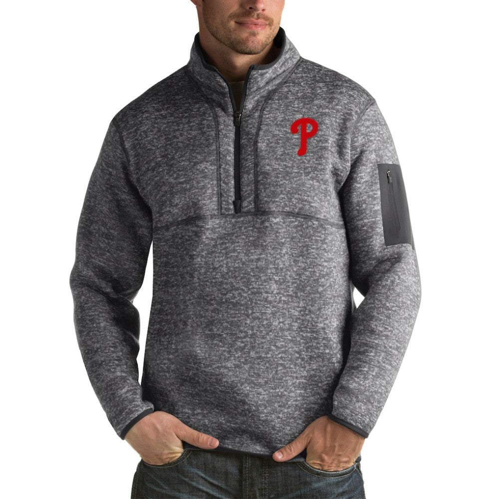 Philadelphia Phillies Antigua Fortune Big & Tall Quarter-Zip Pullover Jacket | MLB Sale