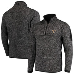 New Orleans Saints Antigua Fortune Quarter-Zip Pullover Jacket