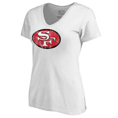 San Francisco 49ers Women's Throwback Logo V-Neck T-Shirt
