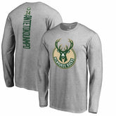 Giannis Antetokounmpo Milwaukee Bucks Team Backer Name & Number Long Sleeve T-Shirt Online