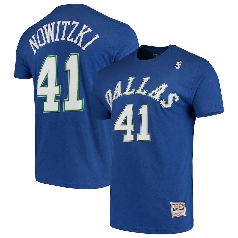 Dirk Nowitzki Dallas Mavericks Hardwood Classics Team Name & Number T-Shirt sale Online