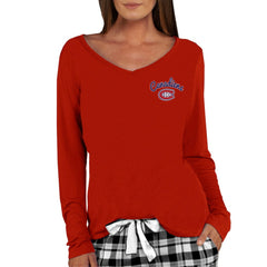 Montreal Canadiens Concepts Sport Women's Marathon Knit Long Sleeve V-Neck Top For Sale