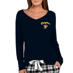 Pittsburgh Penguins Concepts Sport Women's Marathon Knit Long Sleeve V-Neck Top Online