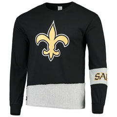 New Orleans Saints Refried Apparel Sustainable Upcycled Angle Long Sleeve T-Shirt