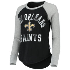 New Orleans Saints Touch Women's Waffle Raglan Lightweight Long Sleeve T-Shirt