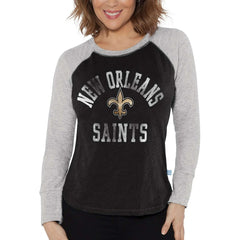 New Orleans Saints Touch Women's Waffle Raglan Lightweight Long Sleeve T-Shirt