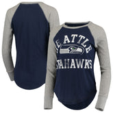 Seattle Seahawks Touch Women's Waffle Raglan Lightweight Long Sleeve T-Shirt