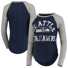 Seattle Seahawks Touch Women's Waffle Raglan Lightweight Long Sleeve T-Shirt