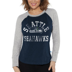 Seattle Seahawks Touch Women's Waffle Raglan Lightweight Long Sleeve T-Shirt