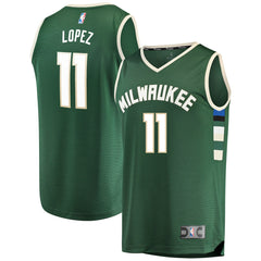 Brook Lopez Milwaukee Bucks Fast Break Replica Player Jersey Green For Sale