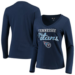 Tennessee Titans G-III 4Her by Carl Banks Women's Post Season Long Sleeve V-Neck T-Shirt