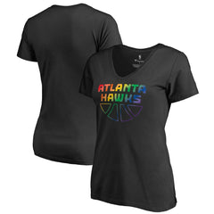 Atlanta Hawks Women's Team Pride Wordmark V-Neck T-Shirt New