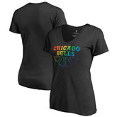 Chicago Bulls Women's Team Pride Wordmark V-Neck T-Shirt sale Discount