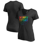 Detroit Pistons Women's Team Pride Wordmark V-Neck T-Shirt sale Discount