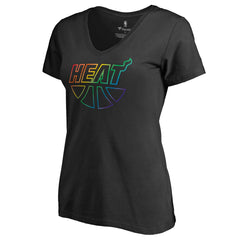 Miami Heat Women's Team Pride Wordmark V-Neck T-Shirt Discount
