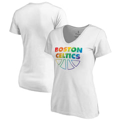 Boston Celtics Women's Team Pride Wordmark V-Neck T-Shirt Outlet