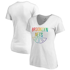 Brooklyn Nets Women's Team Pride Wordmark V-Neck T-Shirt Discount