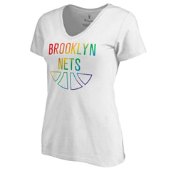 Brooklyn Nets Women's Team Pride Wordmark V-Neck T-Shirt Discount