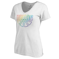 Dallas Mavericks Women's Team Pride Wordmark V-Neck T-Shirt sale On Sale