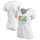 Indiana Pacers Women's Team Pride Wordmark V-Neck T-Shirt On Sale