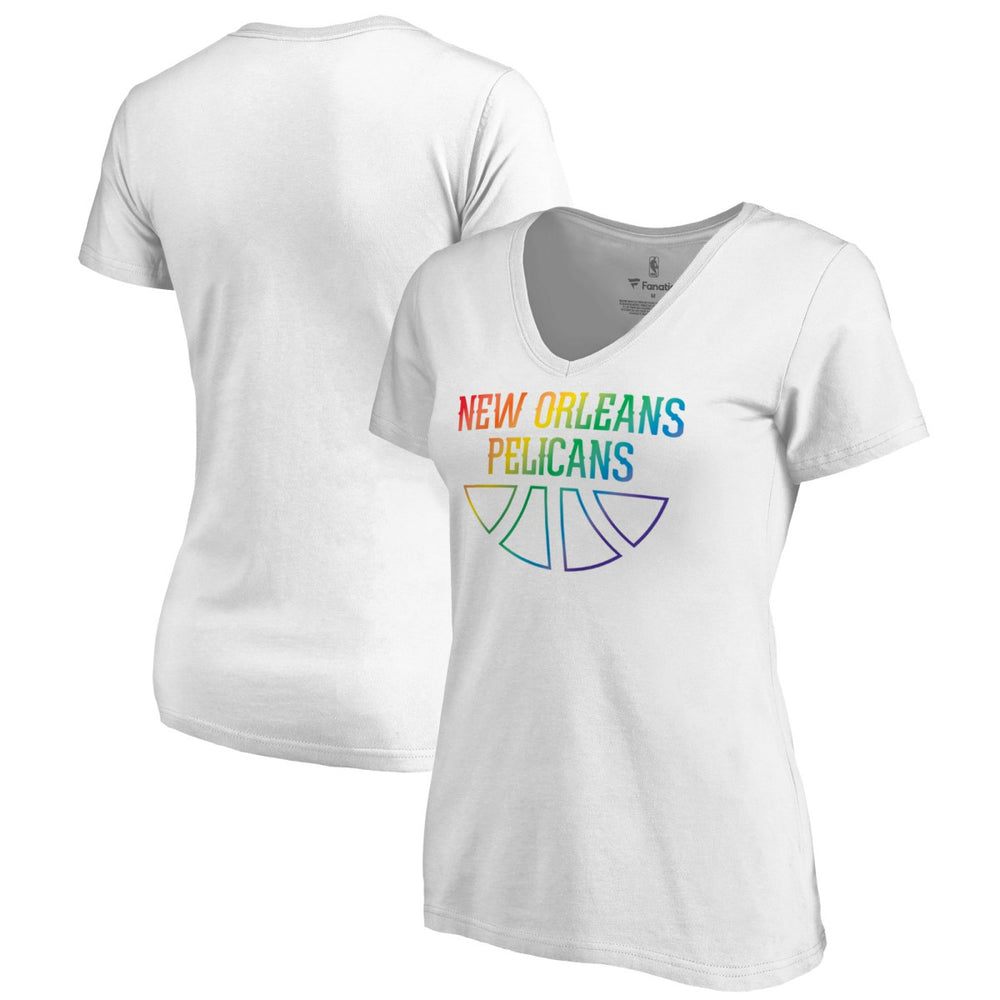 New Orleans Pelicans Women's Team Pride Wordmark V-Neck T-Shirt Online