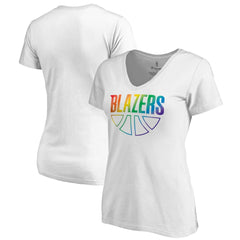 Portland Trail Blazers Women's Team Pride Wordmark V-Neck T-Shirt sale New
