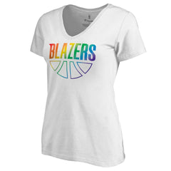 Portland Trail Blazers Women's Team Pride Wordmark V-Neck T-Shirt sale New