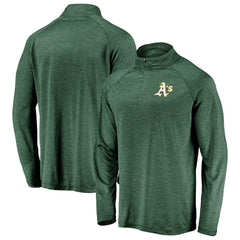 Athletics Fanatics Iconic Striated Primary Logo Raglan Quarter-Zip Pullover Jacket | MLB Online