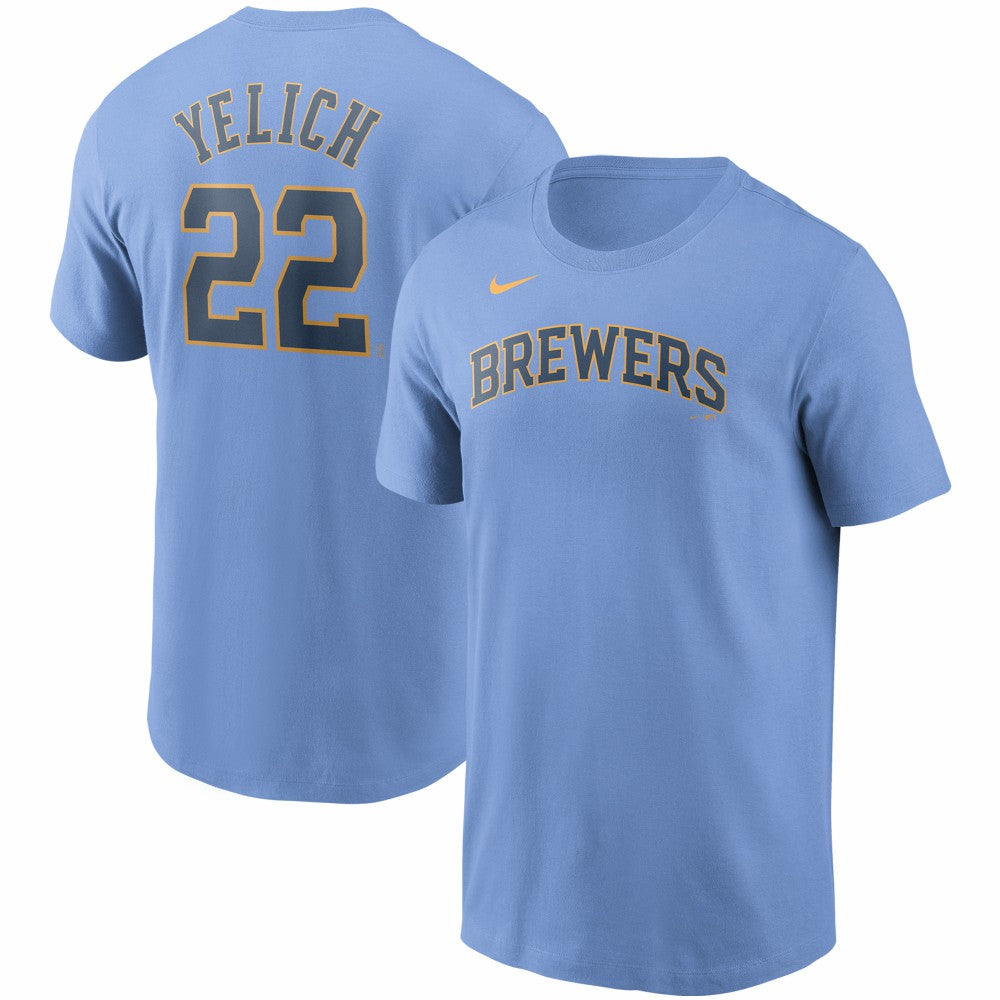 Christian Yelich Milwaukee Brewers Nike Name & Number T-Shirt | MLB Shop