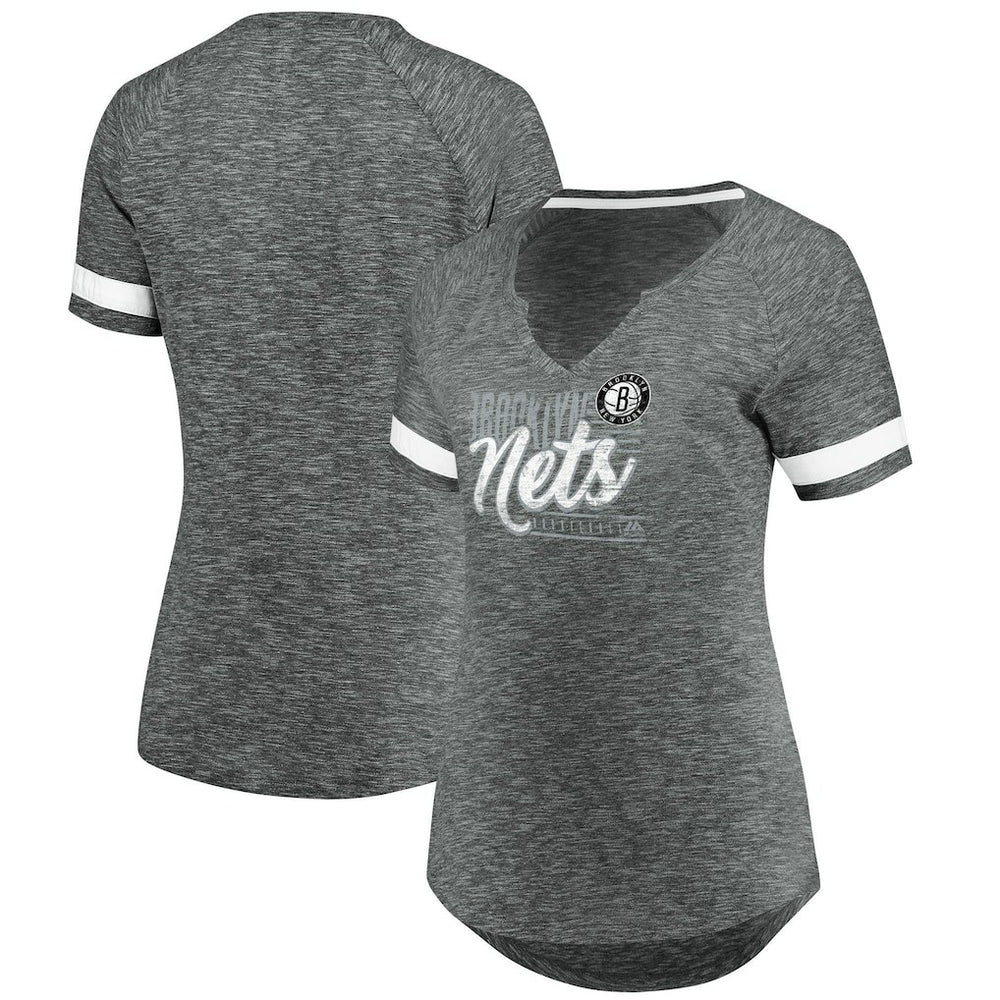 Brooklyn Nets Women's Showtime Winning With Pride Notch Neck T-Shirt New