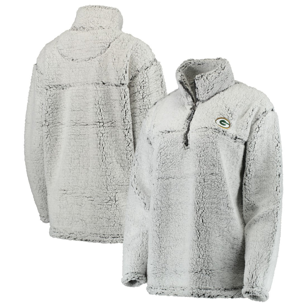 Green Bay Packers Women's Sherpa Quarter-Zip Pullover Jacket