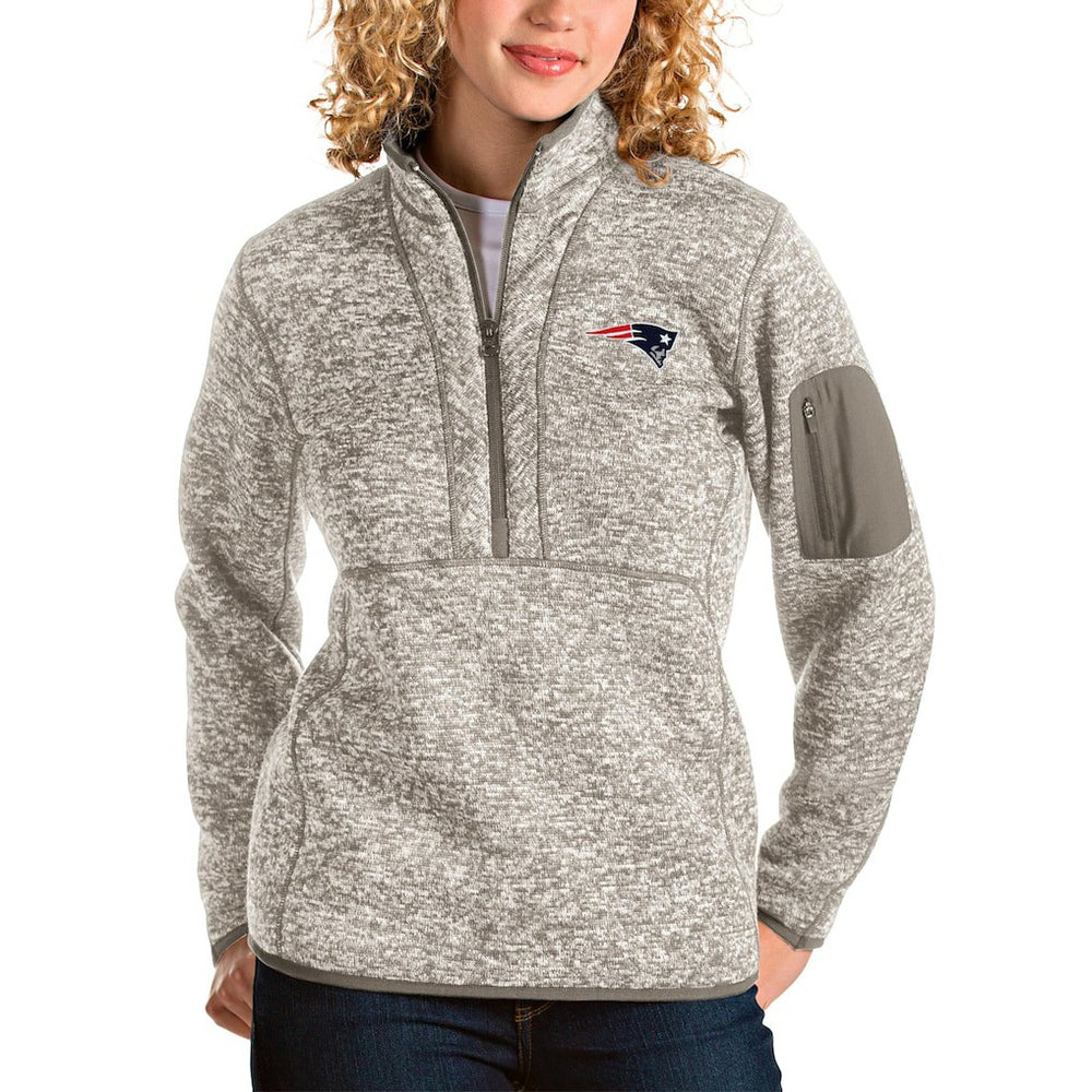 New England Patriots Antigua Women's Fortune Half-Zip Pullover Jacket