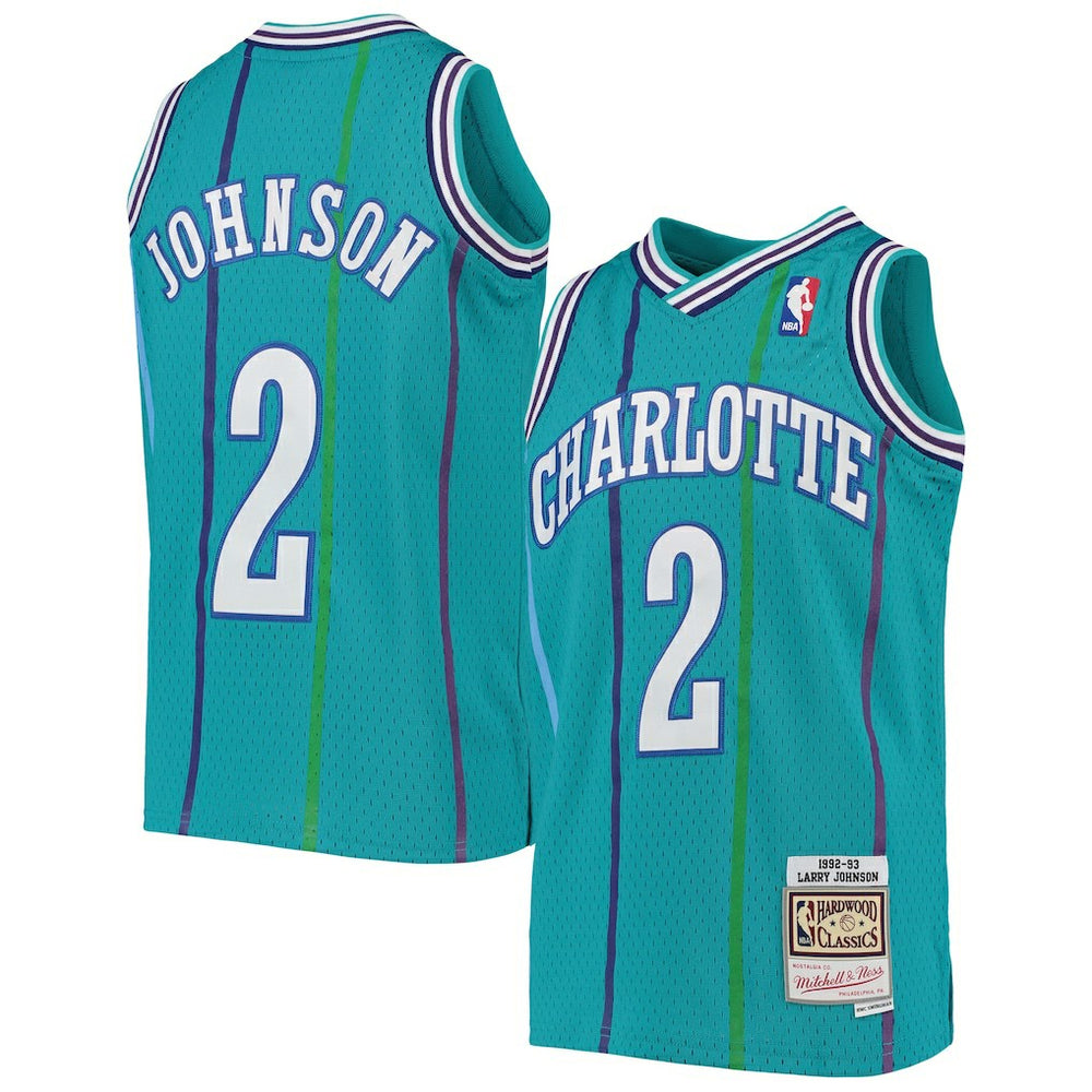 Larry Johnson Charlotte Hornets Youth 1992/93 Hardwood Classics Swingman Jersey Discount