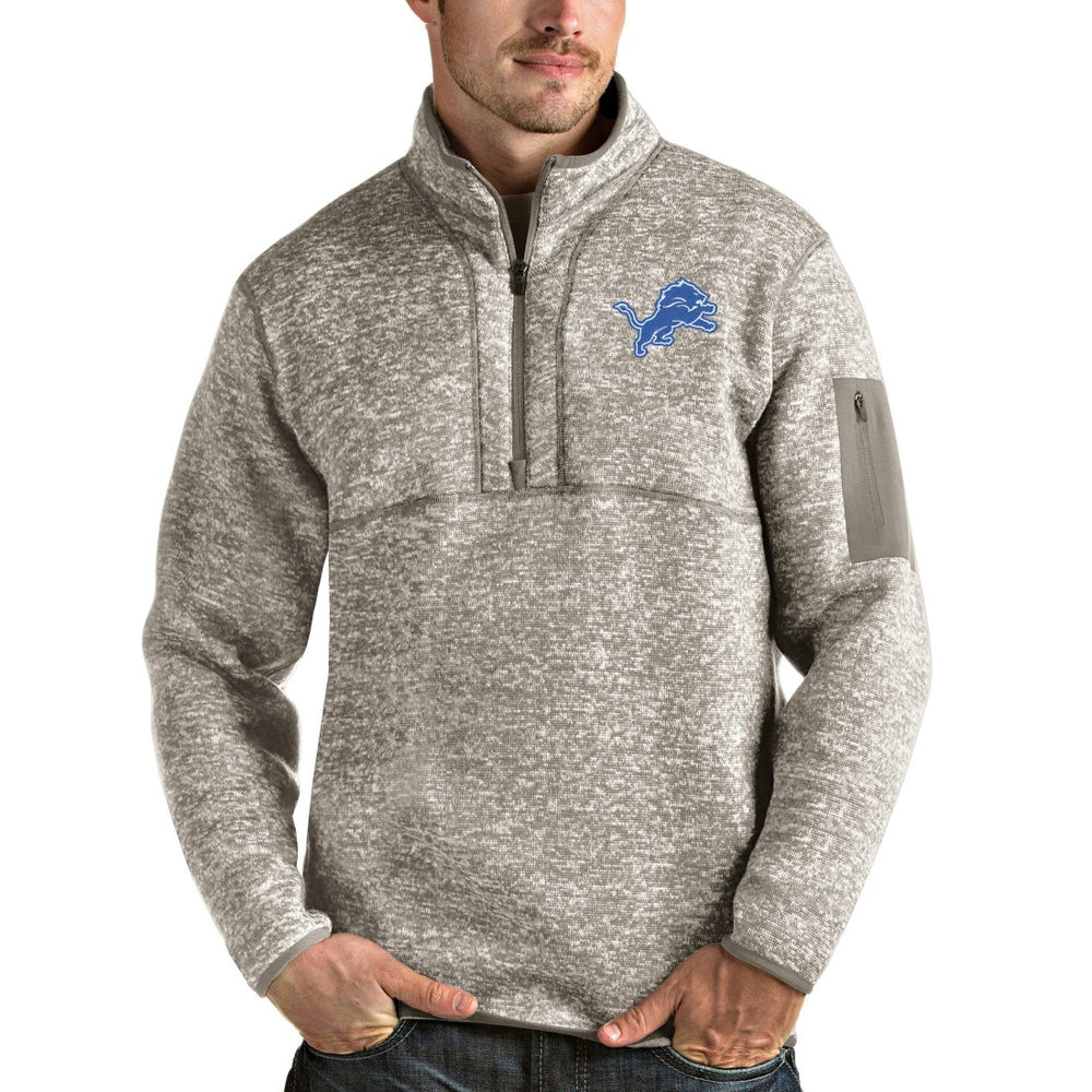 Detroit Lions Antigua Fortune Quarter-Zip Pullover Jacket