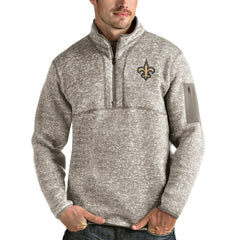 New Orleans Saints Antigua Fortune Quarter-Zip Pullover Jacket