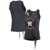 Houston Astros Majestic Threads Women's Scoop Neck Racerback Side Tie Tri-Blend Tank Top | MLB Outlet