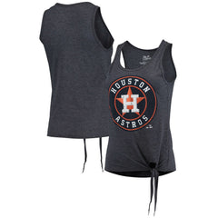 Houston Astros Majestic Threads Women's Scoop Neck Racerback Side Tie Tri-Blend Tank Top | MLB Outlet