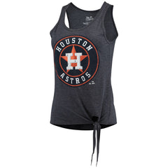 Houston Astros Majestic Threads Women's Scoop Neck Racerback Side Tie Tri-Blend Tank Top | MLB Outlet