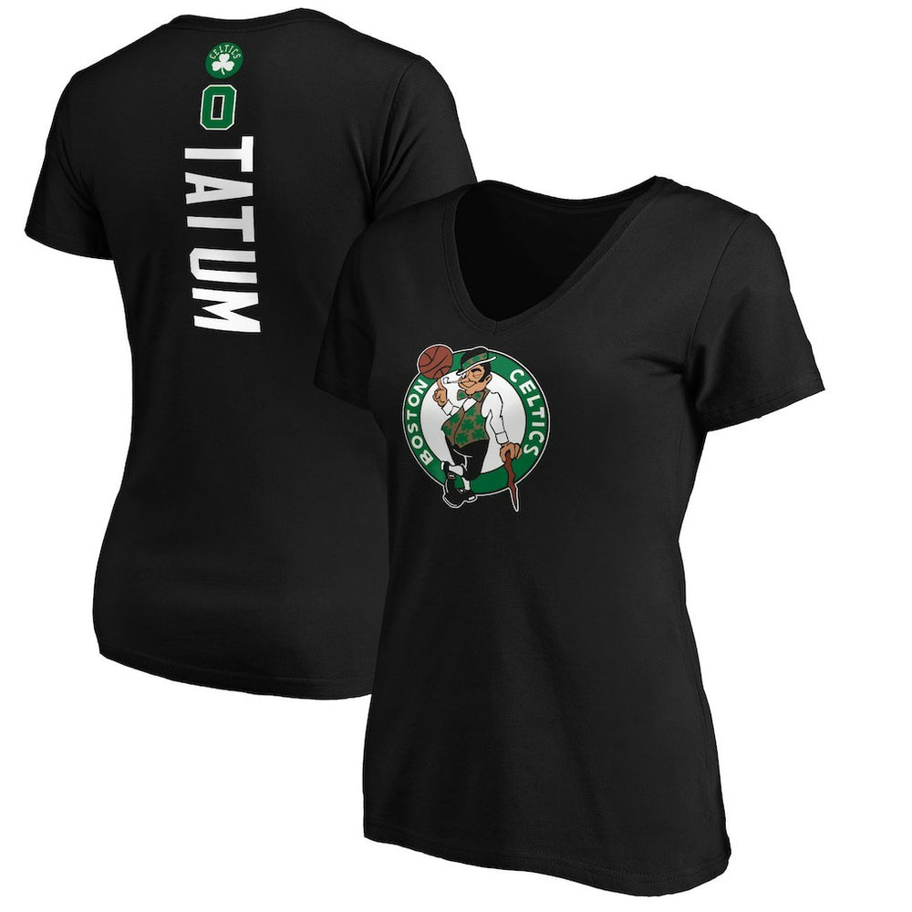 Jayson Tatum Boston Celtics Women's Playmaker Name & Number V-Neck T-Shirt Discount