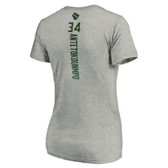 Giannis Antetokounmpo Milwaukee Bucks Women's Playmaker Name & Number V-Neck T-Shirt For Sale