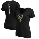 Giannis Antetokounmpo Milwaukee Bucks Women's Playmaker Name & Number V-Neck T-Shirt For Sale