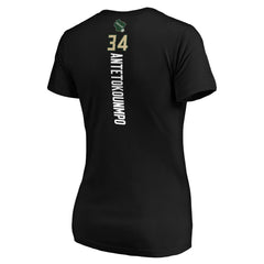 Giannis Antetokounmpo Milwaukee Bucks Women's Playmaker Name & Number V-Neck T-Shirt For Sale
