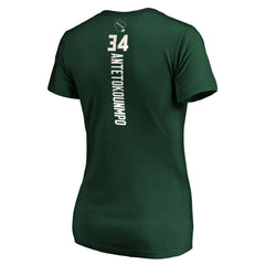 Giannis Antetokounmpo Milwaukee Bucks Women's Playmaker Name & Number V-Neck T-Shirt Online
