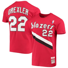 Clyde Drexler Portland Trail Blazers Hardwood Classics Player Name & Number T-Shirt Outlet