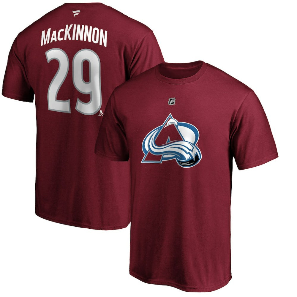 Nathan MacKinnon Colorado Avalanche Fanatics Authentic Stack Player Name & Number T-Shirt Outlet