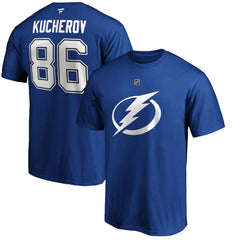 Nikita Kucherov Tampa Bay Lightning Fanatics Authentic Stack Player Name & Number T-Shirt For Sale