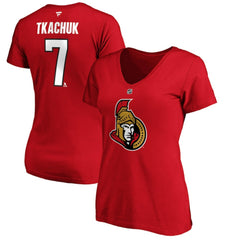 Brady Tkachuk Ottawa Senators Fanatics Women's Authentic Stack Name & Number V-Neck T-Shirt Discount