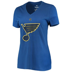 Jordan Binnington St. Louis Blues Fanatics Women's Authentic Stack Name & Number V-Neck T-Shirt Sale